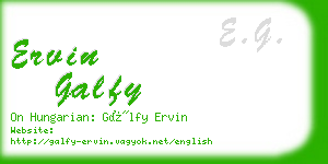 ervin galfy business card